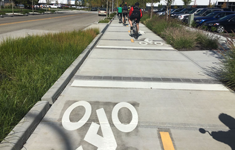 Two-way protected bike lane
