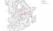 Reported Pedestrian and Bicycle Crashes 2011-2015 - This map shows the location and severity of reported crashes that involved someone either walking or biking during the five-year period between 2011 and 2015. The crashes shown include only those that are reported, that also involve a vehicle, and that involve either an injury or at least $1,500 of property damage. Because of these criteria, it is likely that the actual number of crashes involving bicyclists and pedestrians is under-reported. Currently, however, there is not a more comprehensive data source available.
