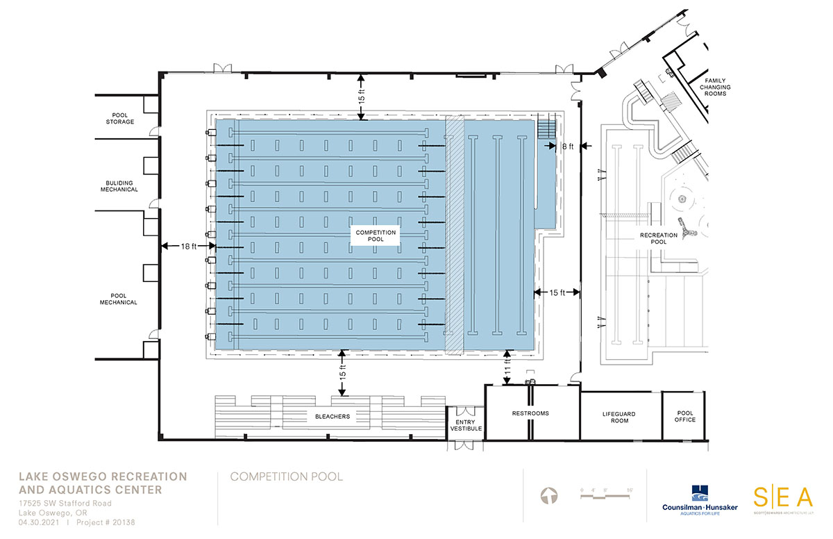 Competition Pool | Blueprint showing the proposed design for the competition pool