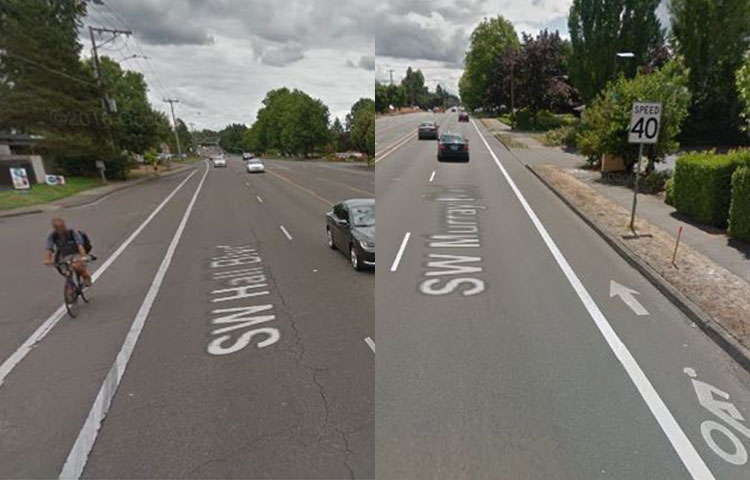 Standard bike lane (5 lane road)